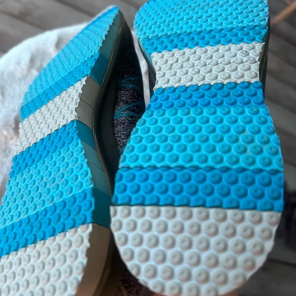 Skechers Gray & Teal Knit Lace-Up Sneakers